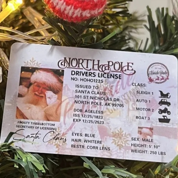 Santa Claus  Replacement Driver Sleigh Licence NWT - Picture 1 of 6